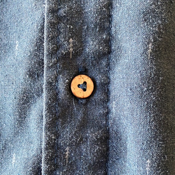 tentree Blue button up with tree pattern - Picture 4 of 6